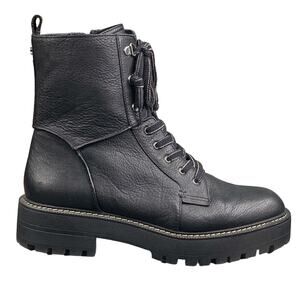 Sam Edelman Women’s Laurie Black Moto Combat Boot Size US 10